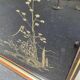 Illuminated bar cabinet Hollywood Regency black and gold 1970