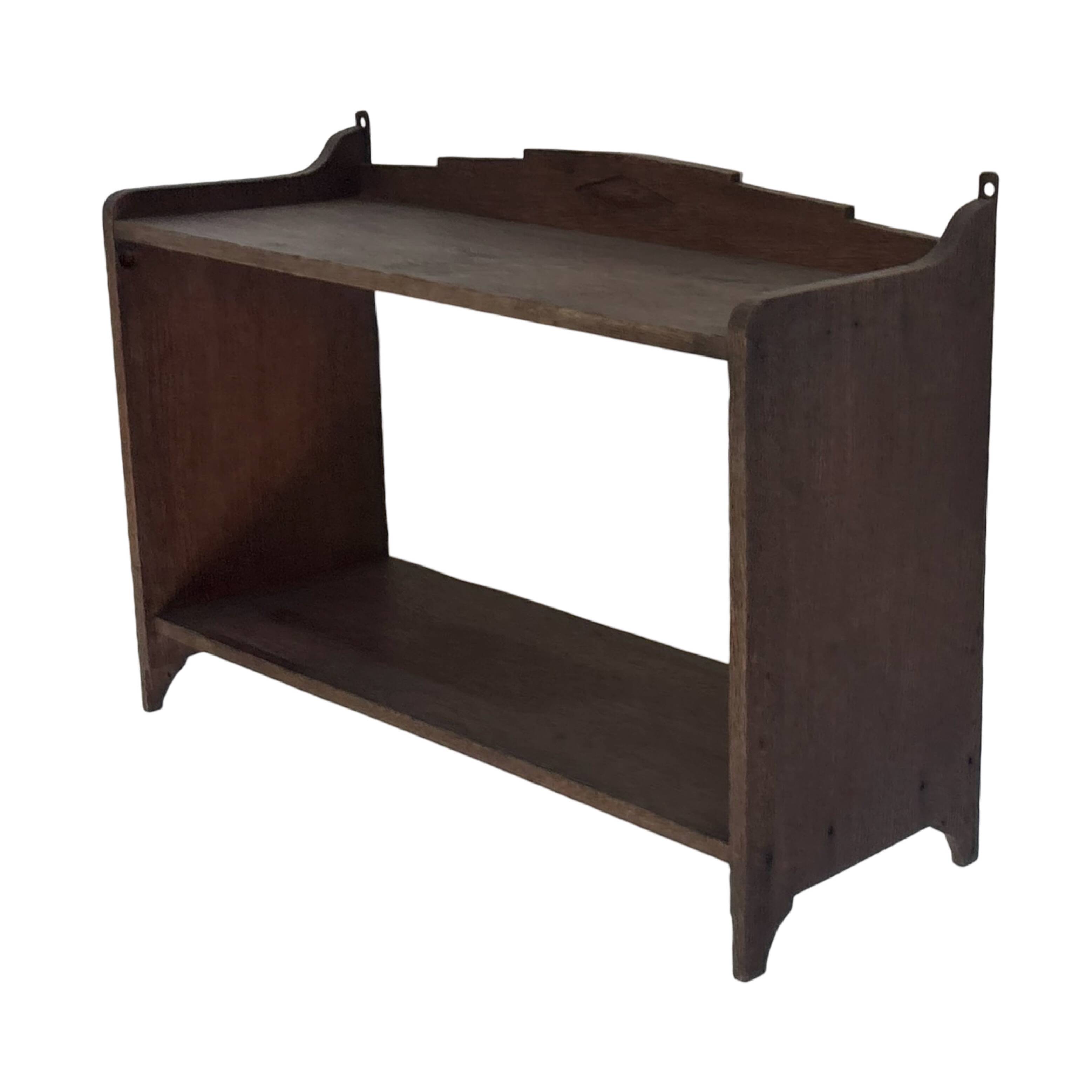 Art Deco wooden wall shelve rack bookshelf in dark wood minimalist