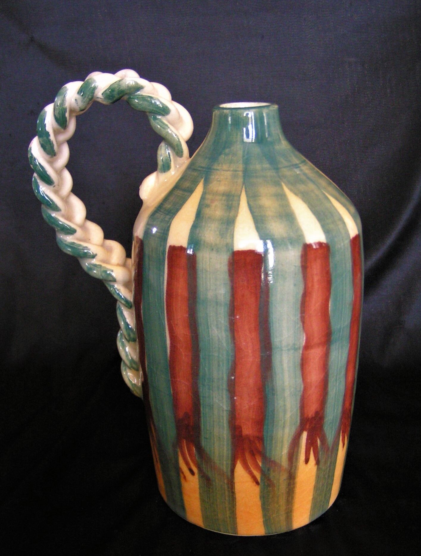 Vallauris pitcher in glazed earth
