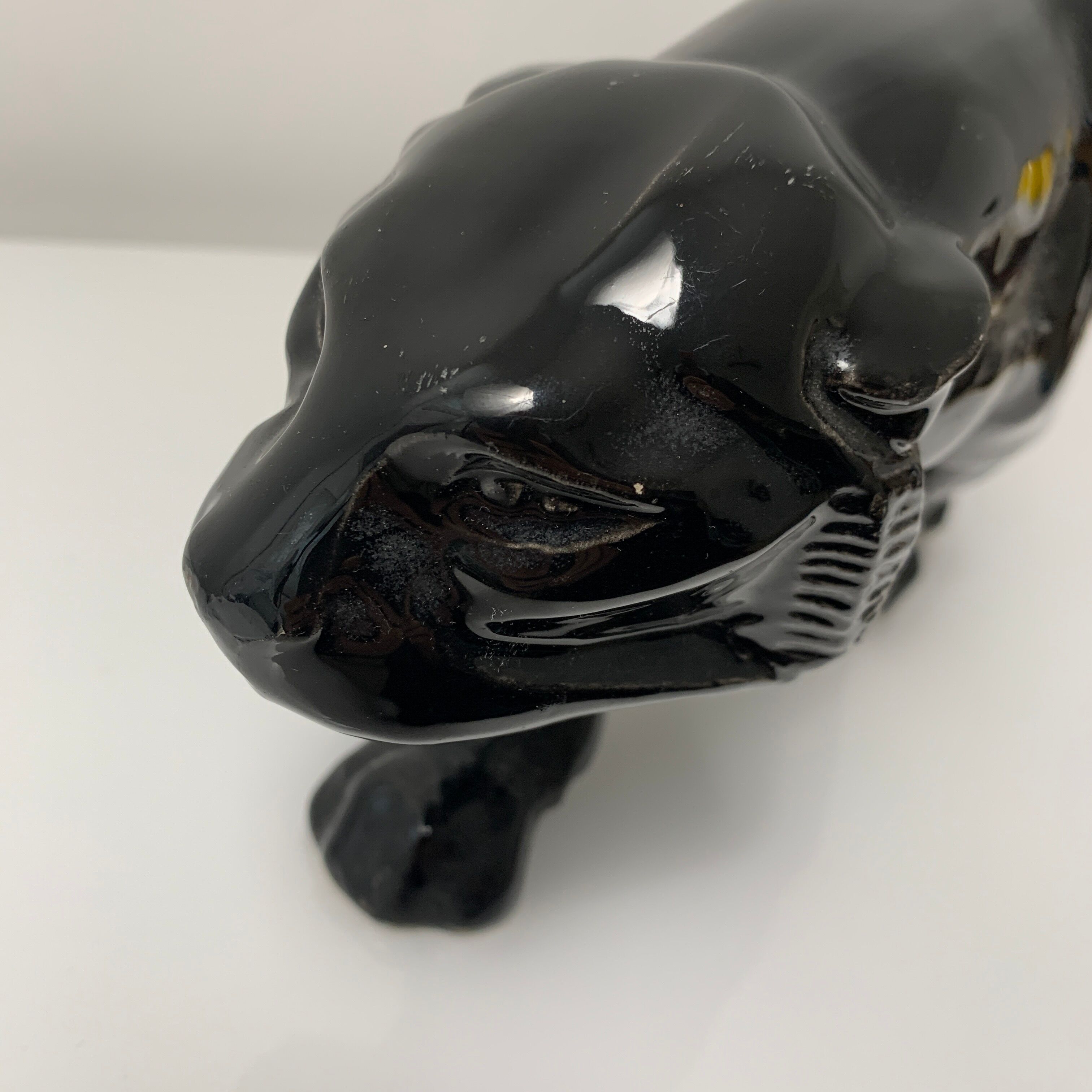 Black ceramic tiger art deco style