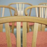 Set of 11 modern curved wood oak chairs