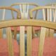 Set of 11 modern curved wood oak chairs