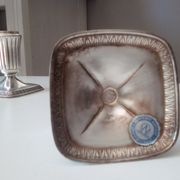 Paire bougeoirs vintage années 60/70 plaqué à l'argent fin