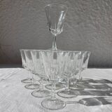 Set of 11 stemmed water glasses, Régence model