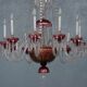Chandelier pendants 19th golden colored glass and gilding