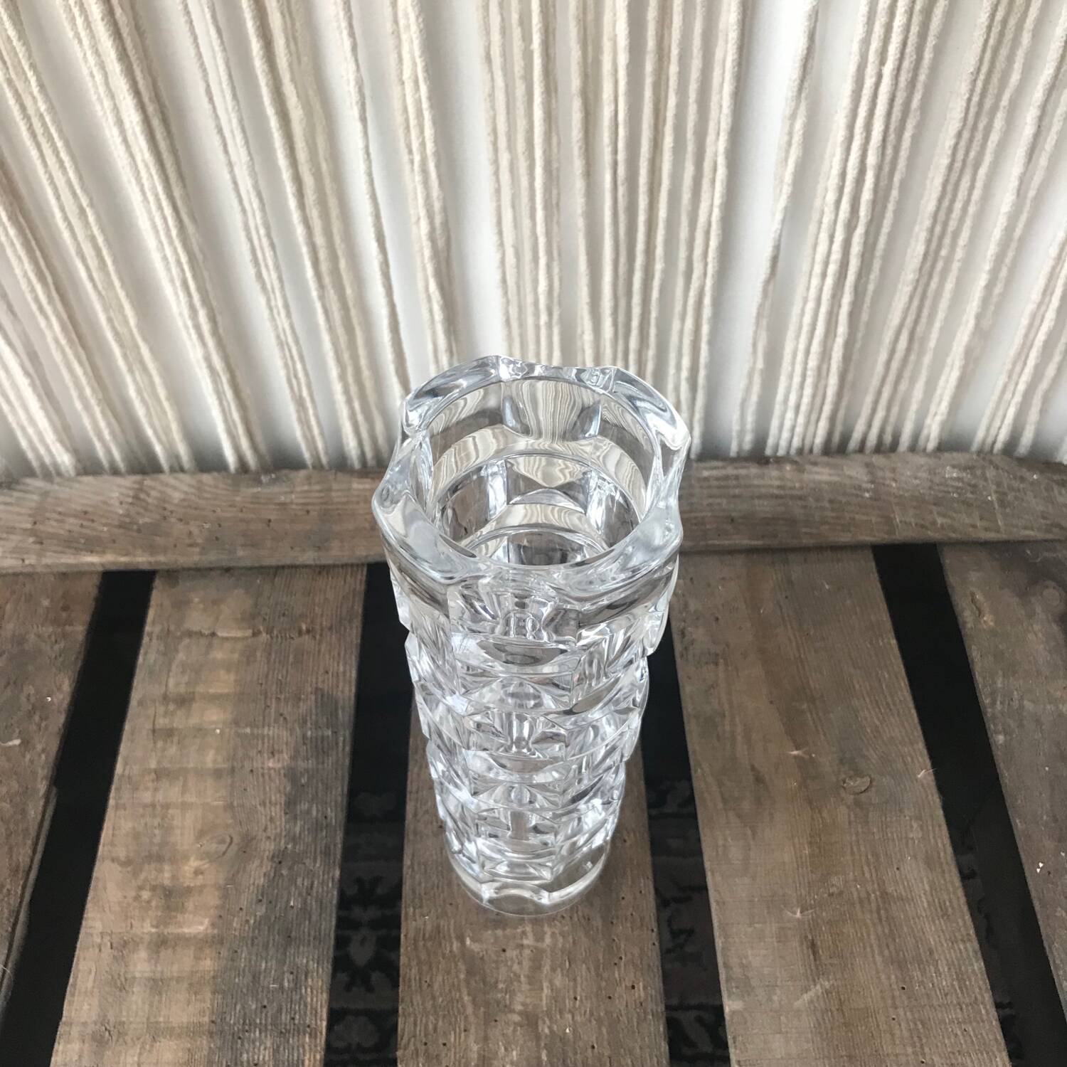 Pressed molded glass vase