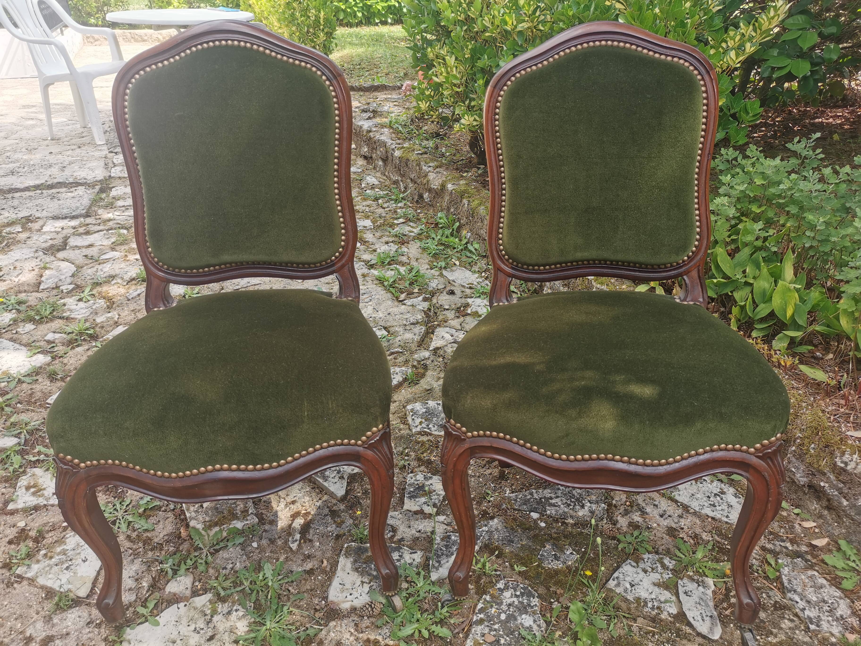 Two empire velvet chairs