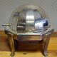 Art Deco caviar bowl in silver-plated metal and glass – 1930s
