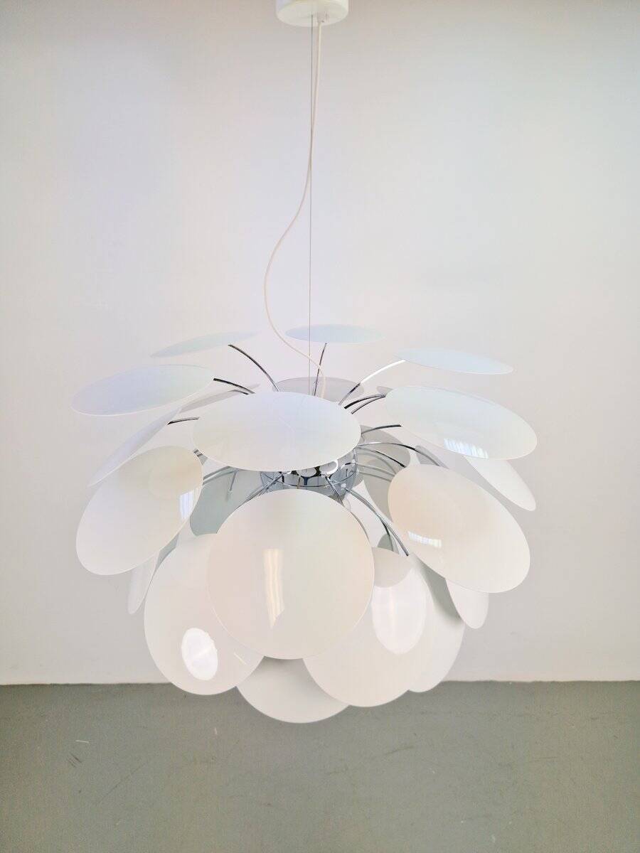 Suspension Discocó blanche par Christophe Mathieu pour Marset, années 2000.