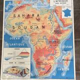 Old map, educational school poster, school