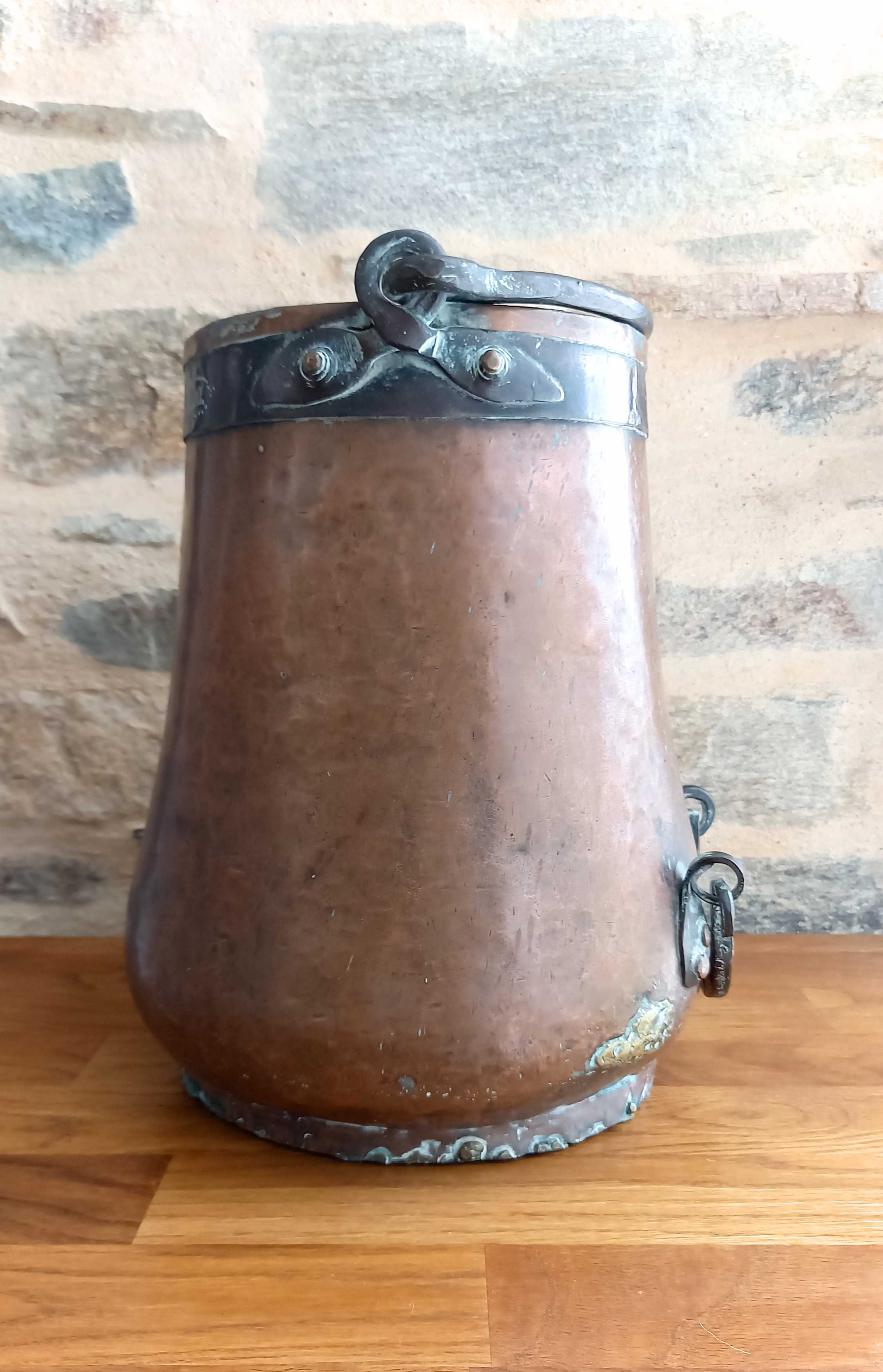 Red copper coal/ash bucket