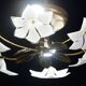 Petite vintage Murano ceiling light white flowers, 1970s