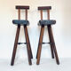 Paire de tabourets de bar brutalistes édités par Mobichalet, 1950