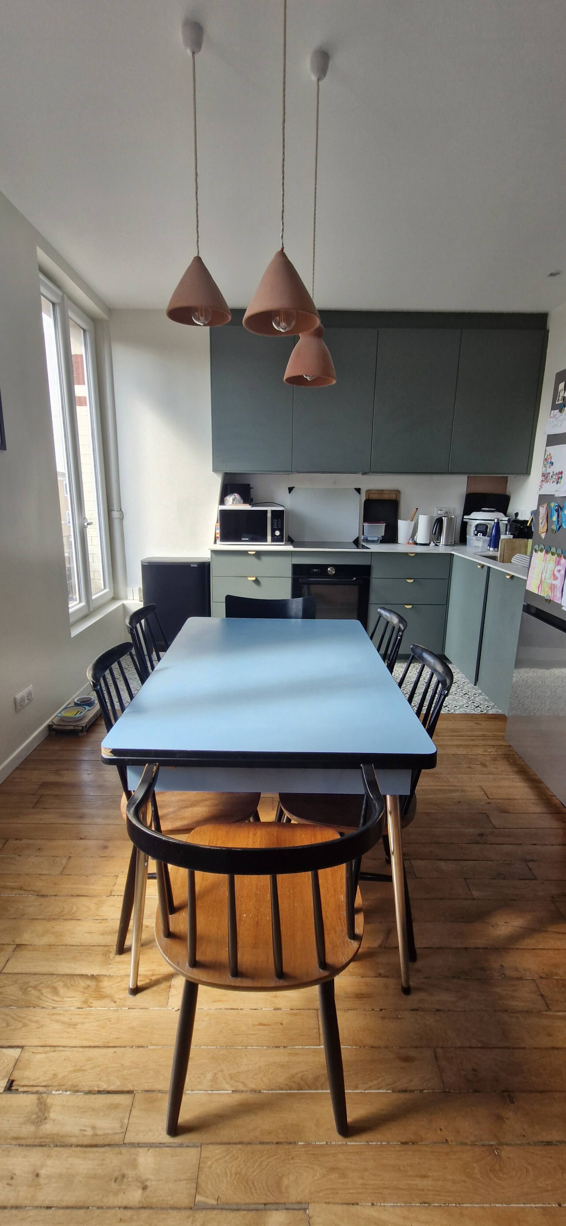 Extensible dining table, formica, 1970s