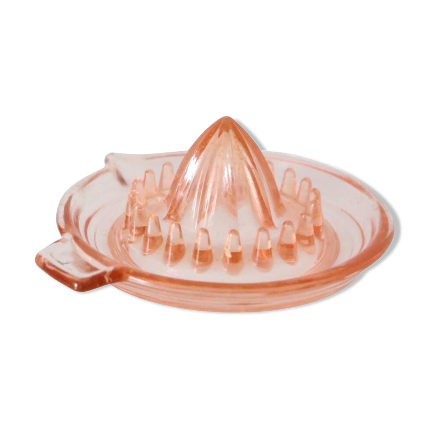 Adorable pink glass juicer