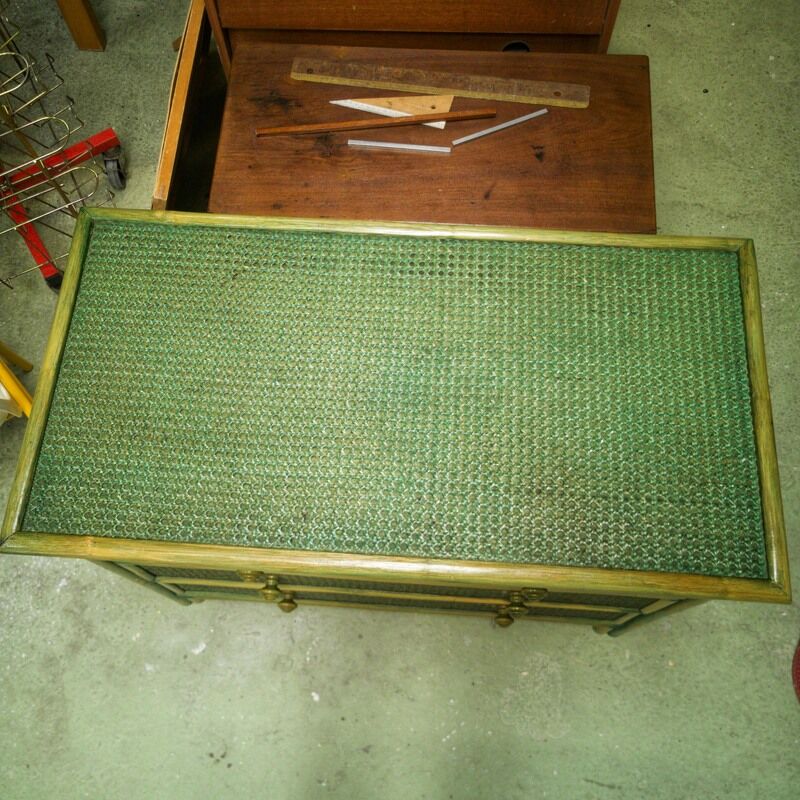 Commode en rotin et cannage