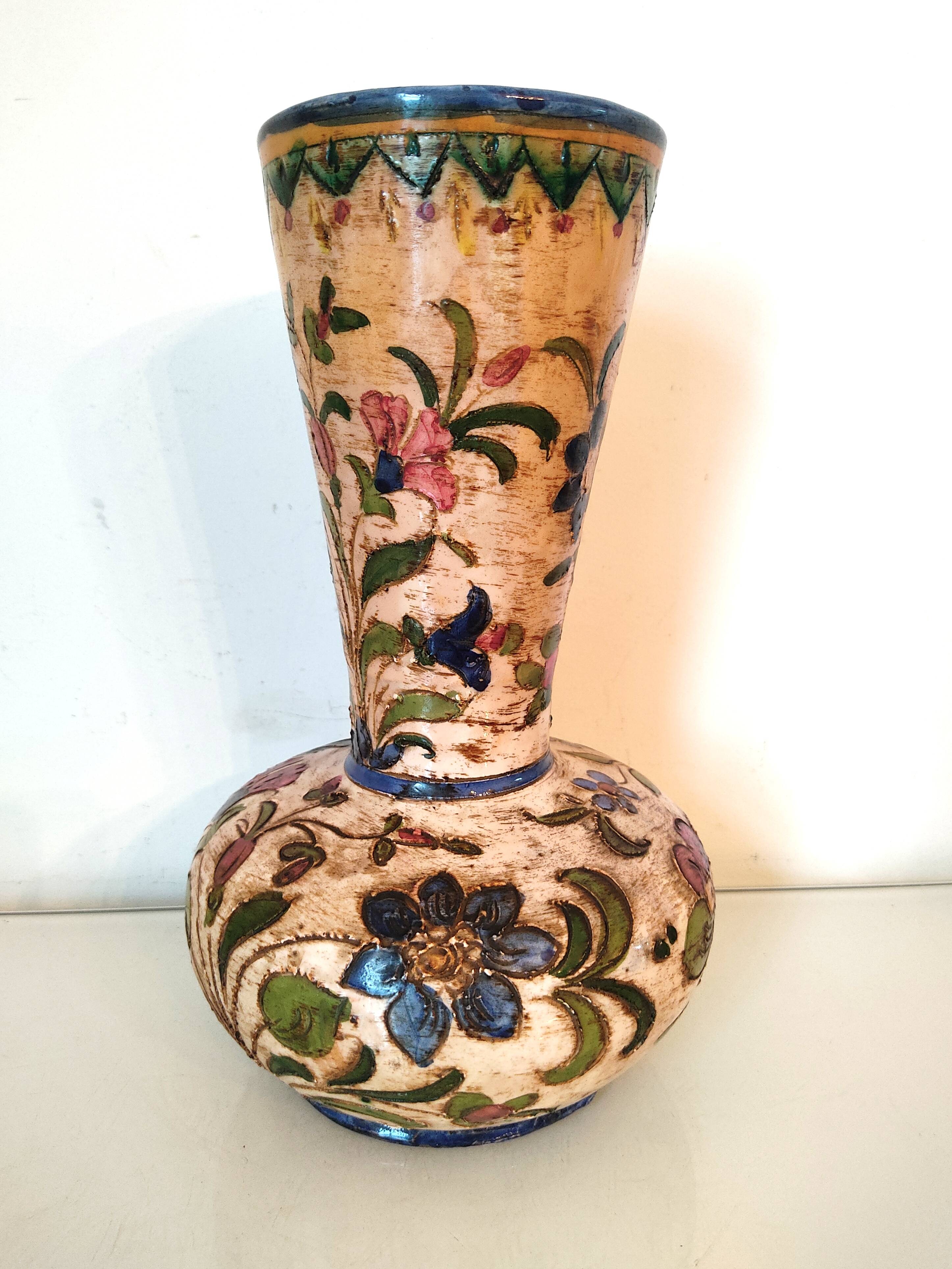 Italian ceramic flower vase