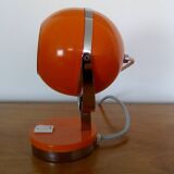 Orange and chrome eyeball table lamp