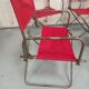 Lot 4 Renolux camping armchairs folding iron and red fabric