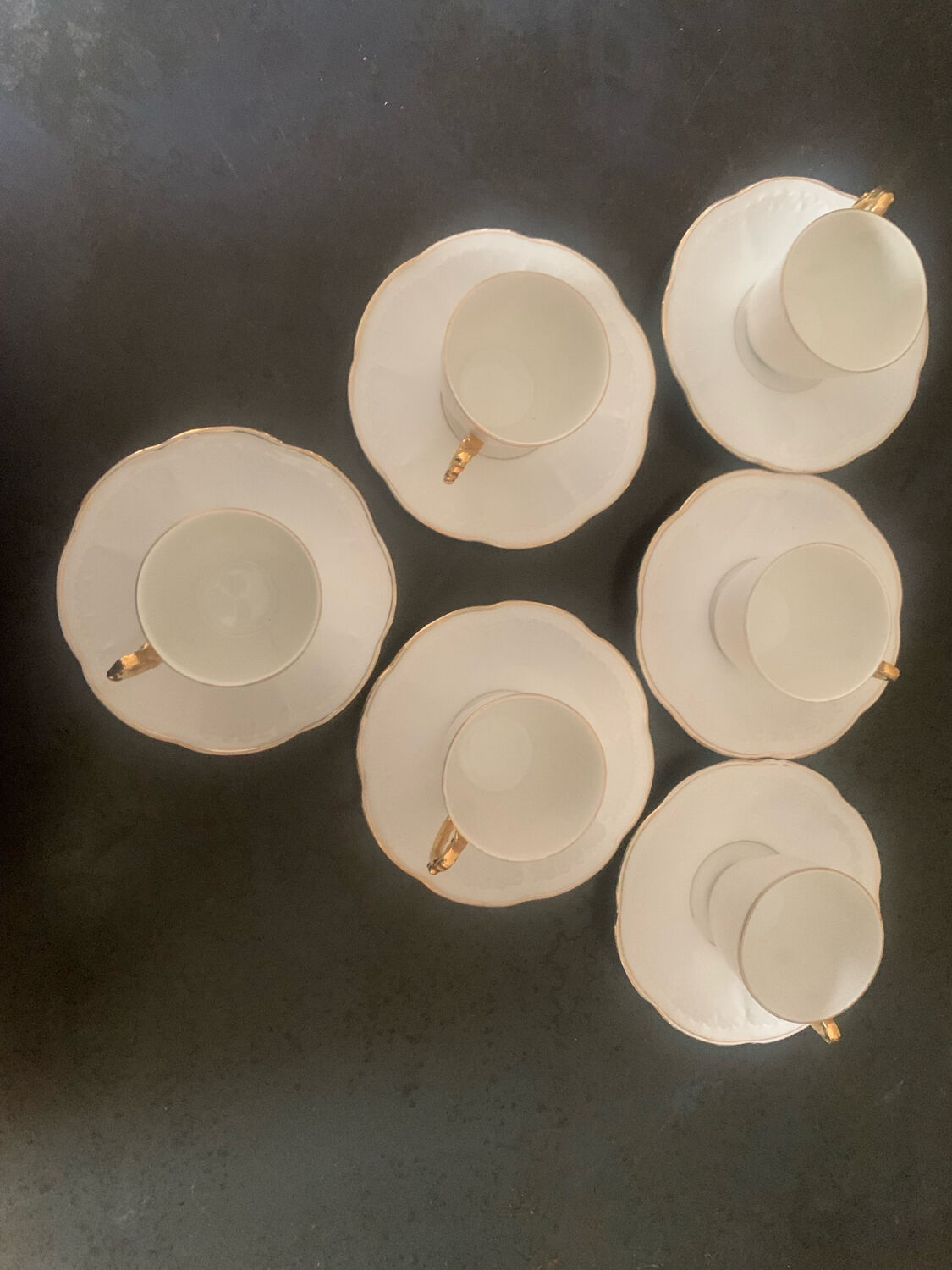 Set of 6 coffee cups and saucers