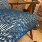 Vintage bench compatible for outdoor use.