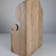 Hand-Carved Folk Art Pine Cutlery Rack with Drawer, 1950s
