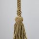 1930s European Secession–Art Deco pendant light with rope suspension and glass