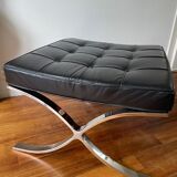 Vintage leather ottoman stool