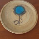 Enameled pottery plate