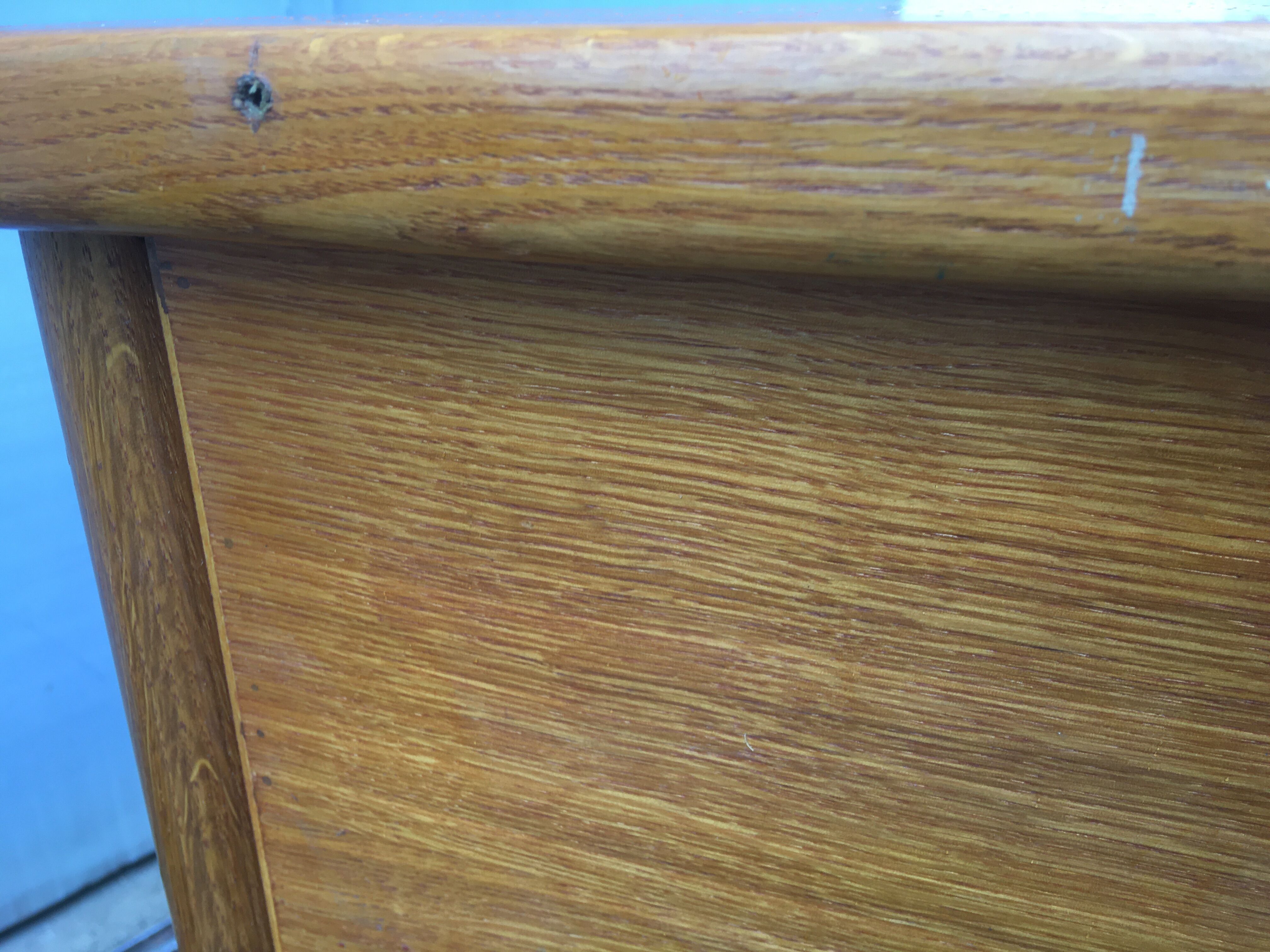 Vintage desk with Scandinavian-style wooden sled feet