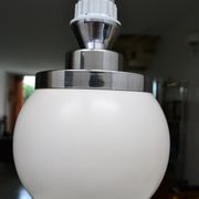 Delmas lamp base in white metal and chrome from the 70s