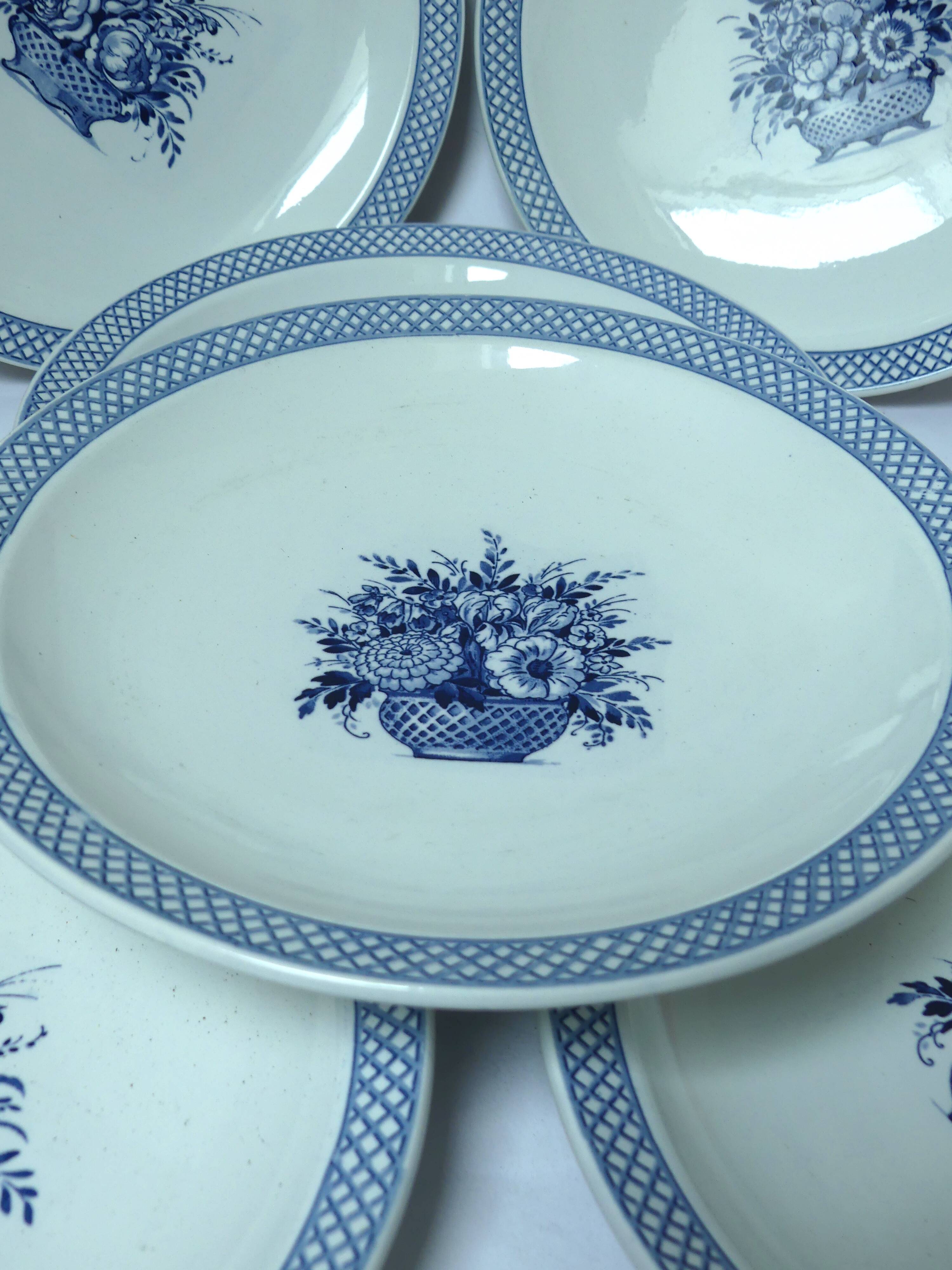 Assiettes creuses Sarreguemines Vieux-Delft