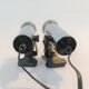 Pair of Targetti clamp spotlights in chrome metal 1970