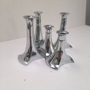 5 bougeoirs chromés modulaires WMF
