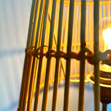 Vintage crystal and rattan lamp