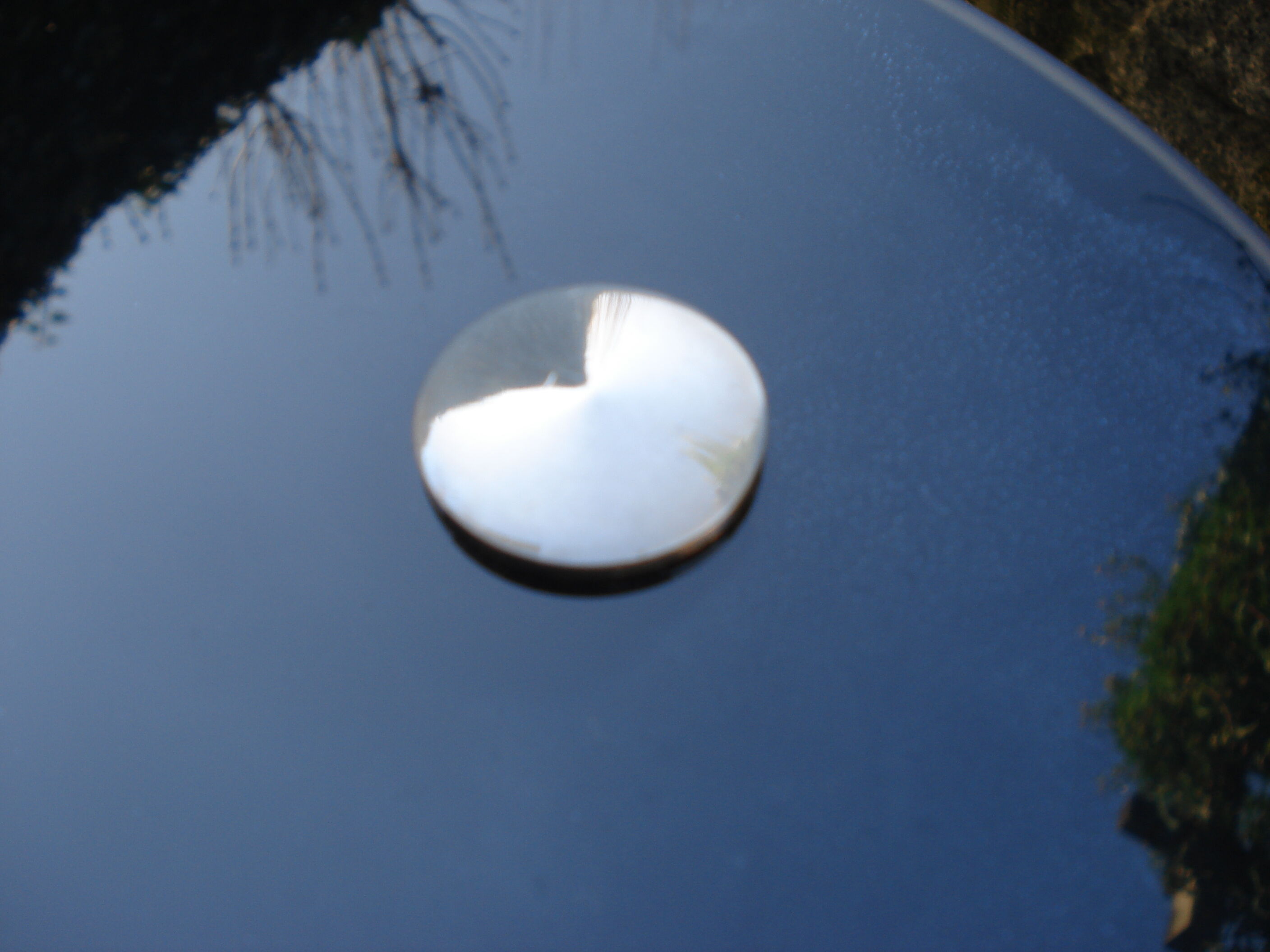 Side table black glass top and metal base