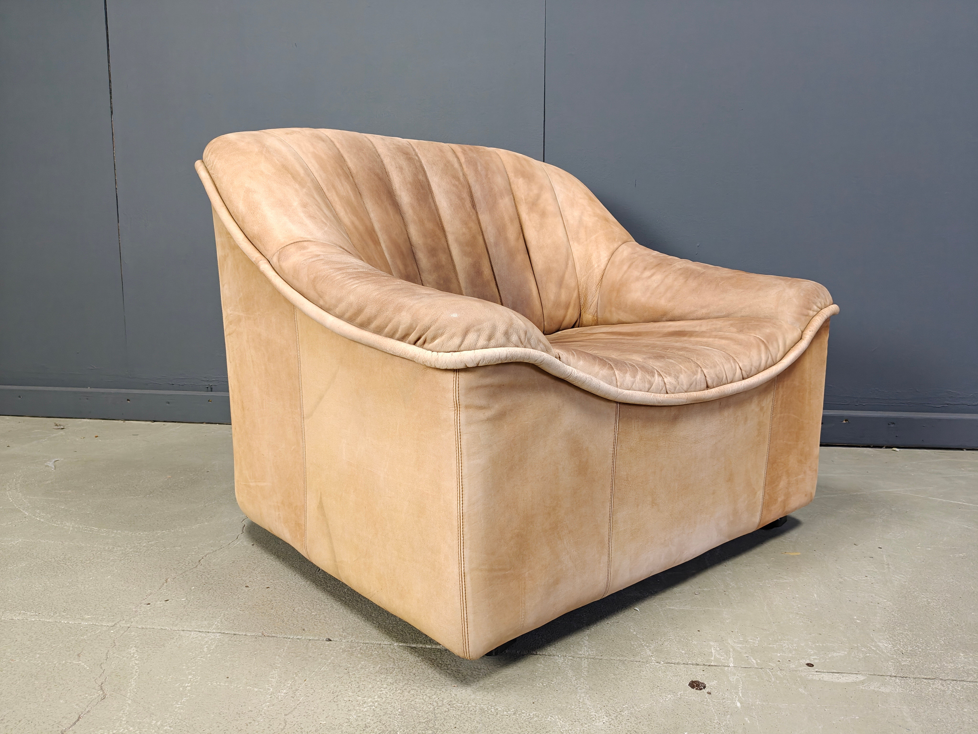 Vintage leather sofa set, 1960s