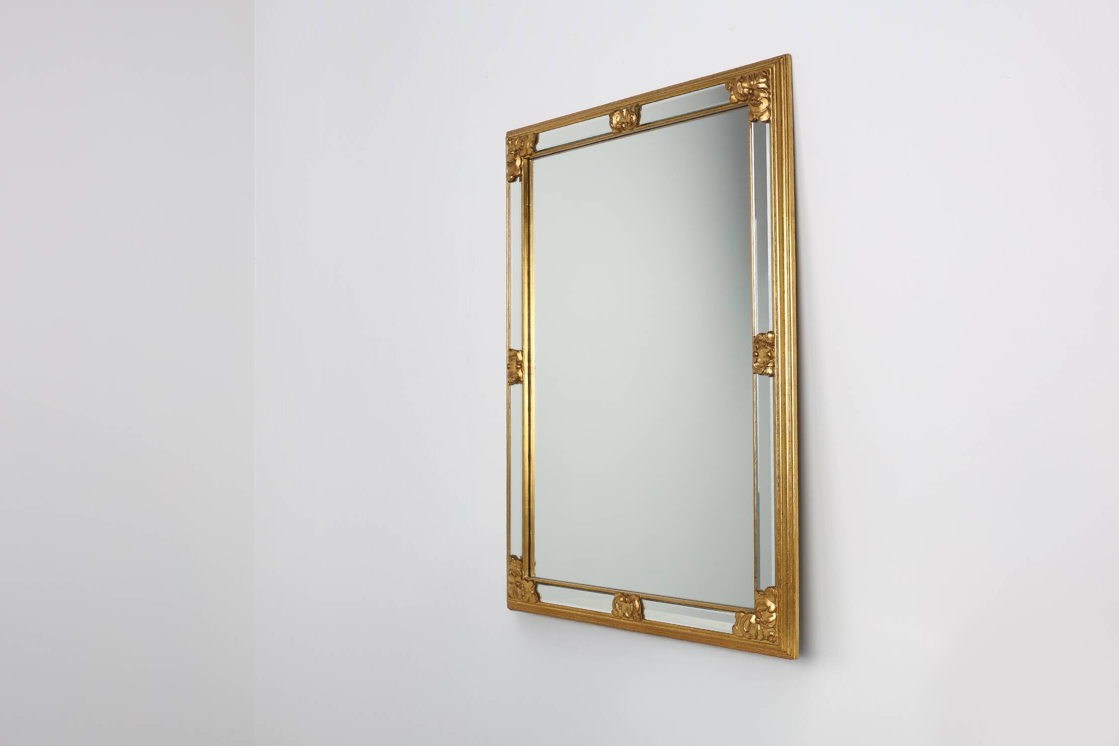 Richly ornamented Mirror by Deknudt, Belgium ca. 1950