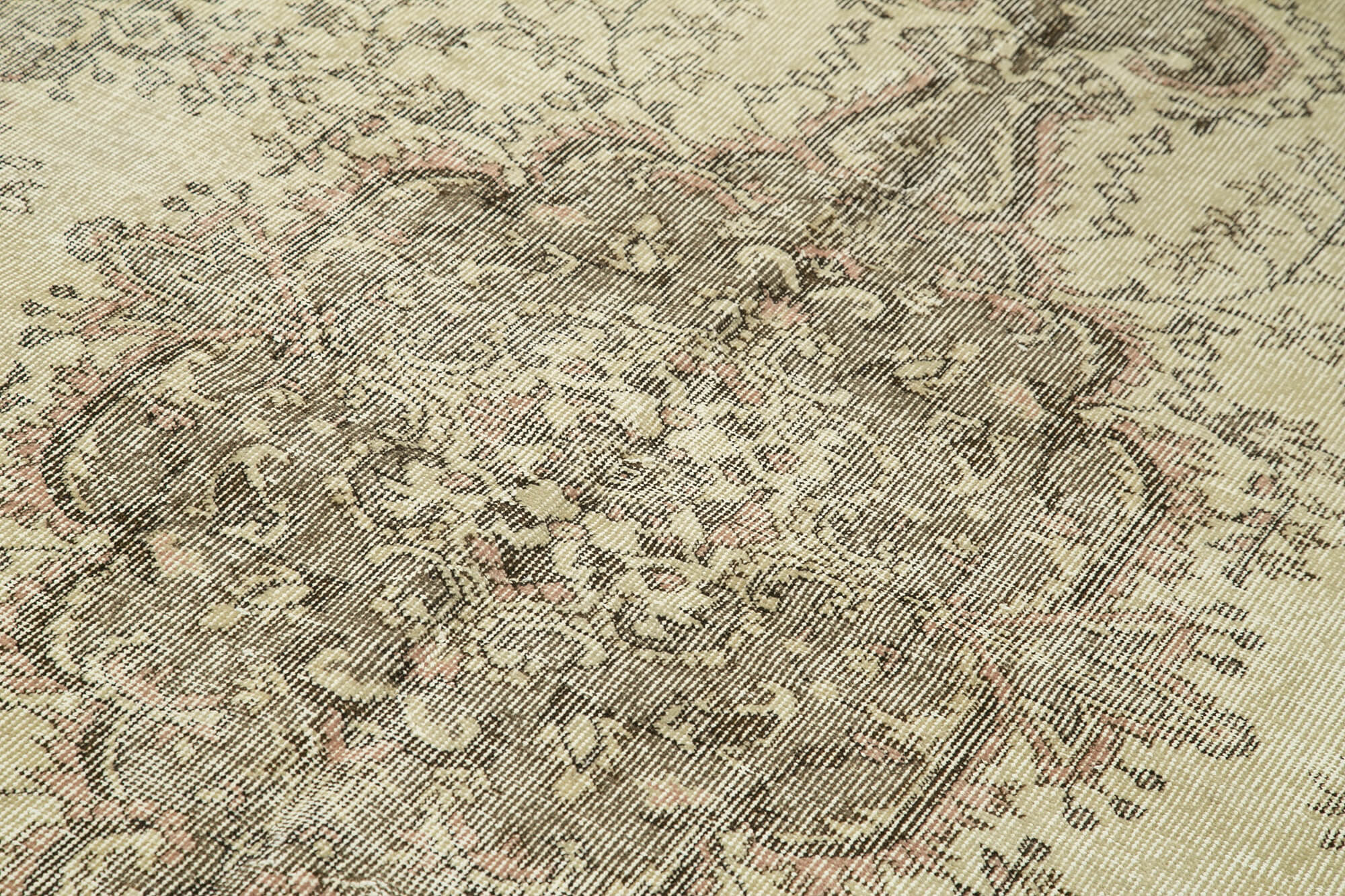 Handmade antique oriental beige rug 156 cm x 253 cm - 38895