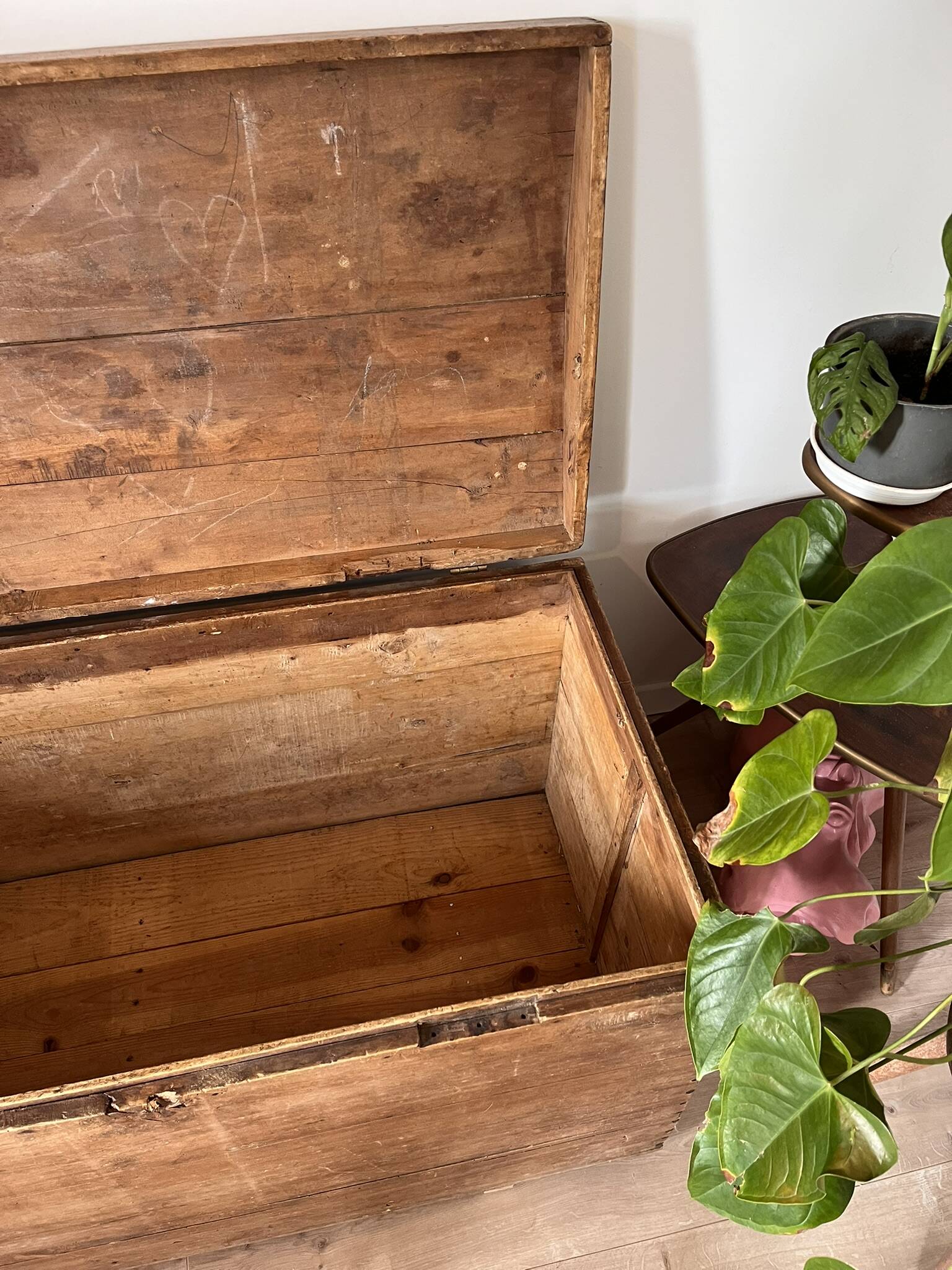 Vintage wooden trunk