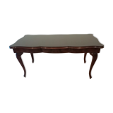 Chippendale mahogany table XXth with walnut piano in smoked tempered glass