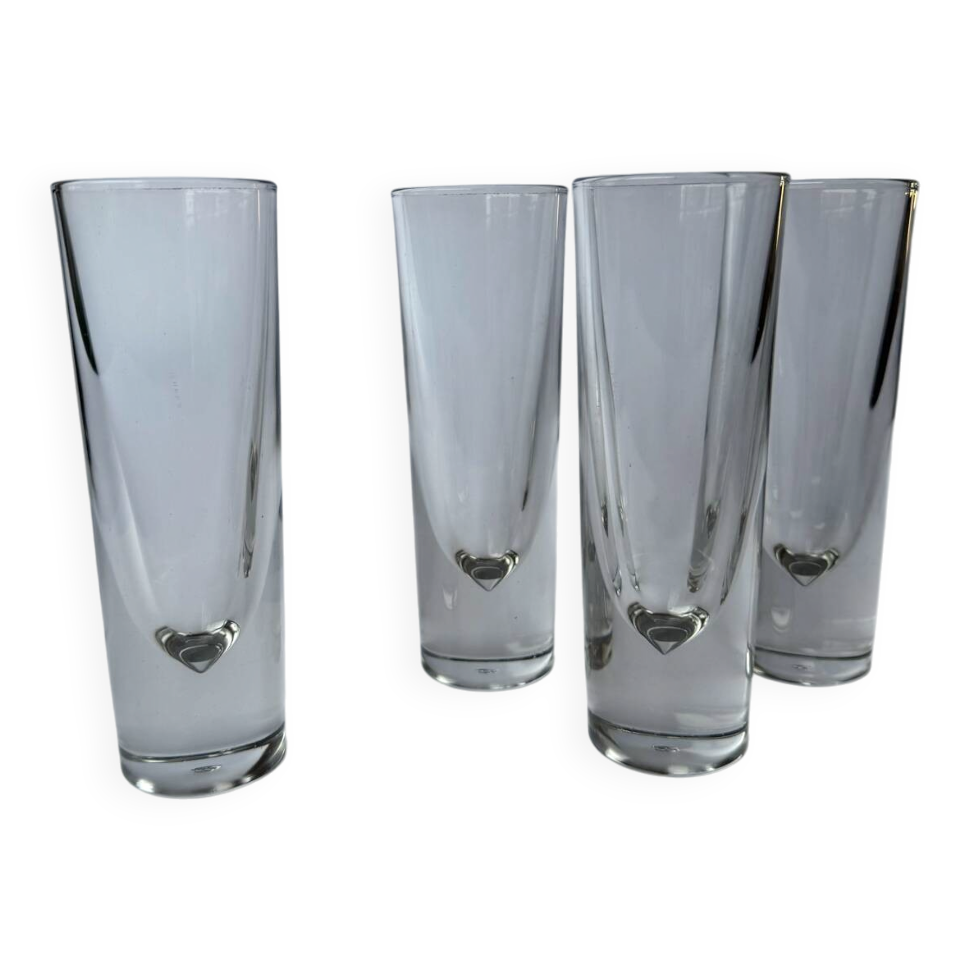 4 vintage Bullett glasses Carlo Moretti, Italy 1980