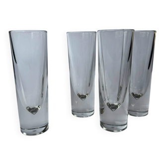 Set of 4 Vintage Carlo Moretti Bullett glasses-Made in Italy MCM