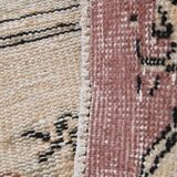 Rare Tapis Vintage Anatolie | Rose Antique & Crème Floral Rug, 185x314 Cm