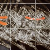 Modernist coffee table in ceramic and metal, 1970.