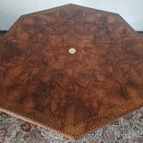 Napoleon III octagonal centre table in marquetry walnut.