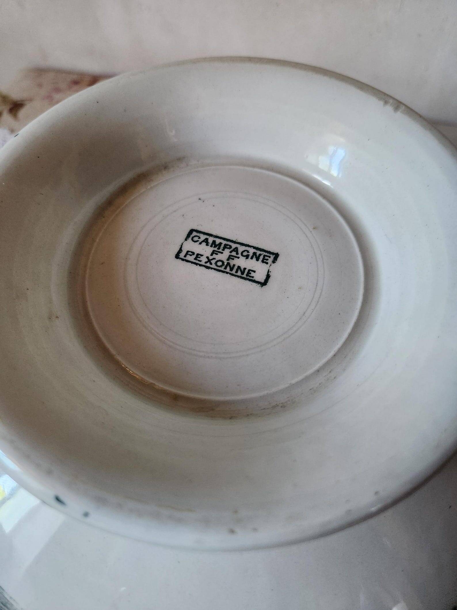 French 19th Century FF Pexonne Tureen 'Campagne' Animal Transferware