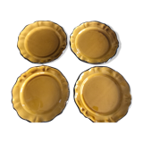Set of 4 plates in earthenware of haute provence made yellow handmade 24.5 cm