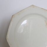 Creil and Montereau plates, 19th century, Perle model, ivory / set of 2