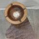 Vintage tripod ashtray with wooden shelf